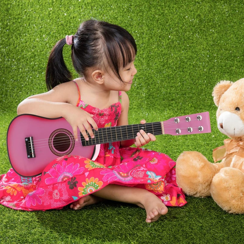 Toddmomy 23 Inch Kids Guitar 6 String Toddler Beginner Acoustic for Children Music Instrument Pink - Image 2